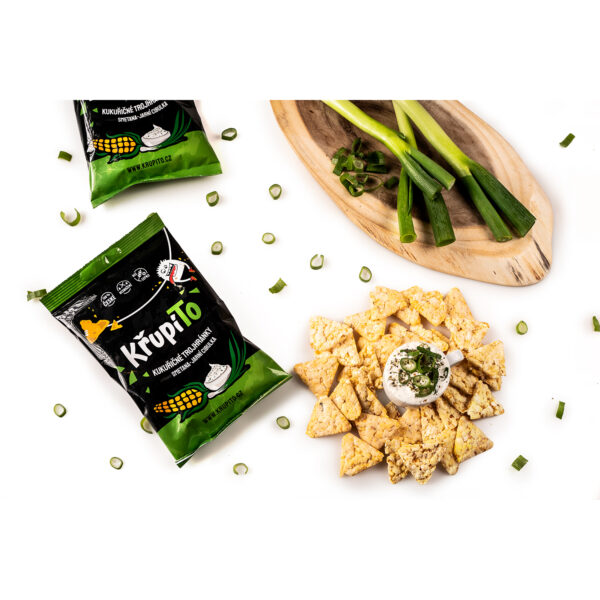 KřupíTo kukuričné trojhránky smotana - jarná cibuľka 50 g - Image 2