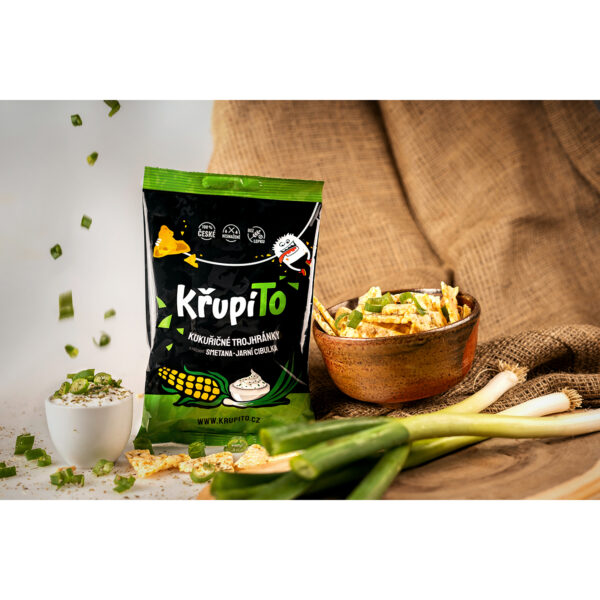 KřupíTo kukuričné trojhránky smotana - jarná cibuľka 50 g - Image 3