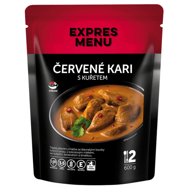 Červené kari s kuraťom 2 porcie EXPRES MENU 600 g